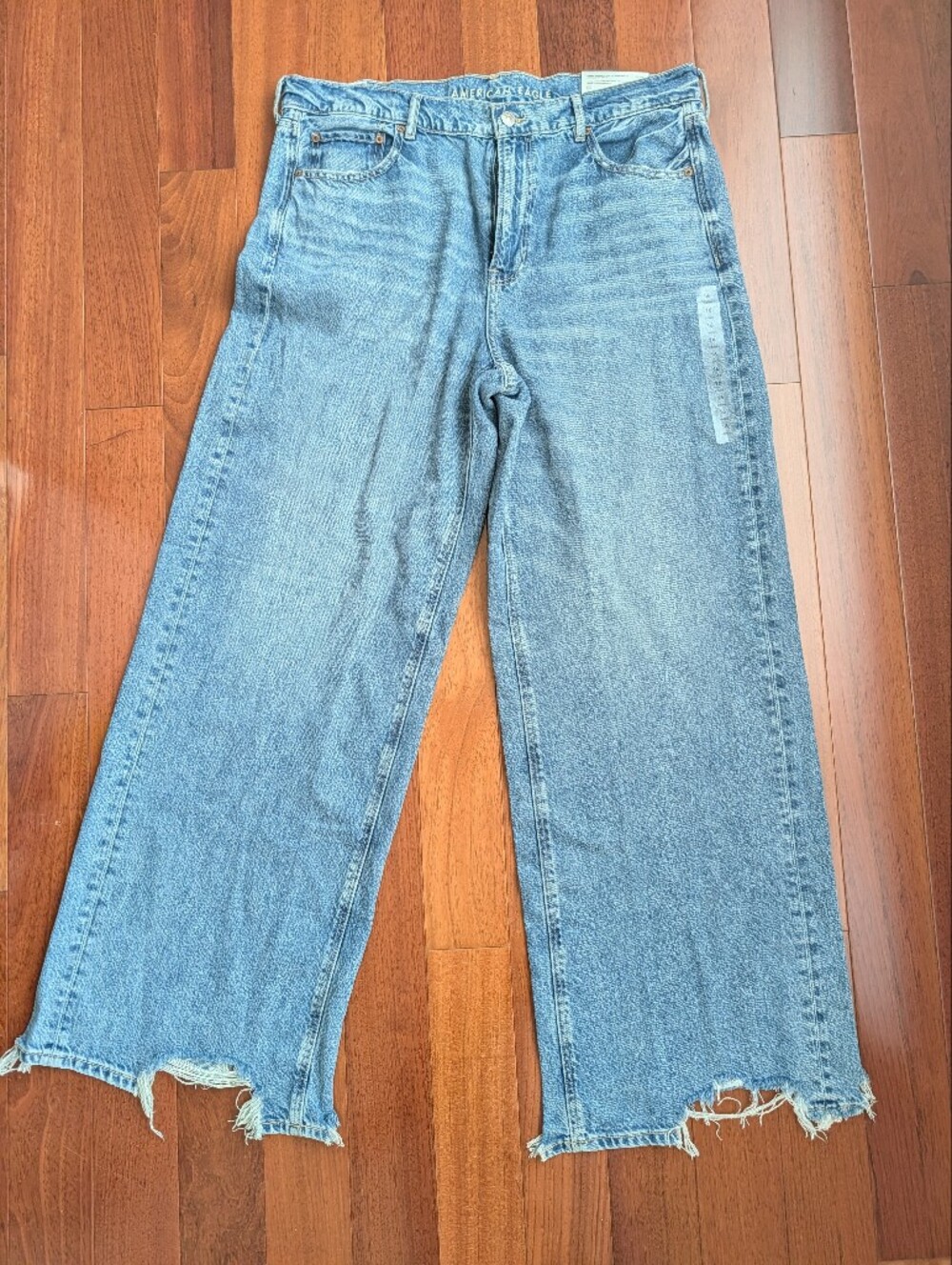 American Eagle Outfitters Light Blue Super High-Rise Baggy Wide Leg Jeans